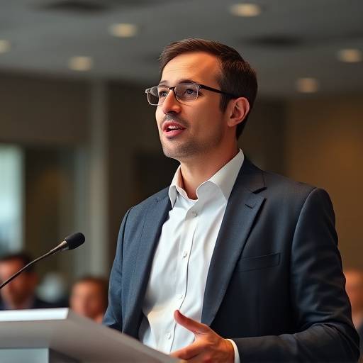 Imagen de la noticia 2: El director general de Producciones Estrella Fugaz dando un discurso en una conferencia.