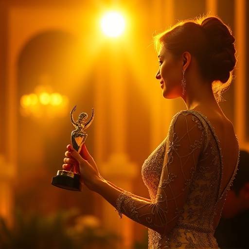 Imagen de la noticia 2: La actriz protagonista de 'Enigma' recibiendo un premio.