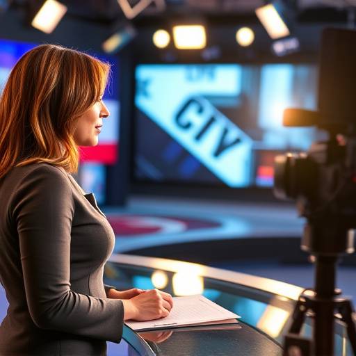 Presentadora de noticias en vivo