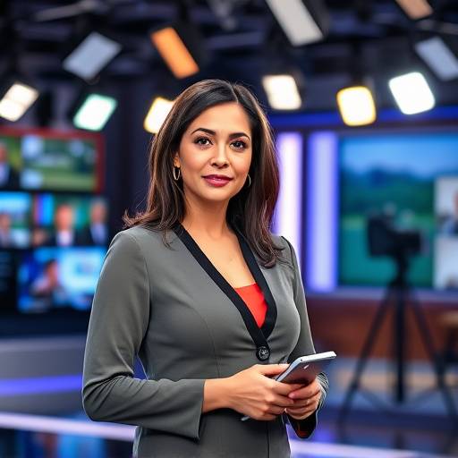 Presentadora de noticias en vivo